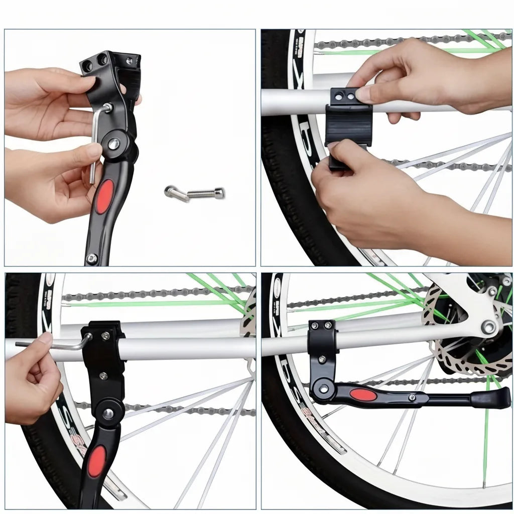 Bicycle Kickstand Height-Adjustable Aluminum Stable Support