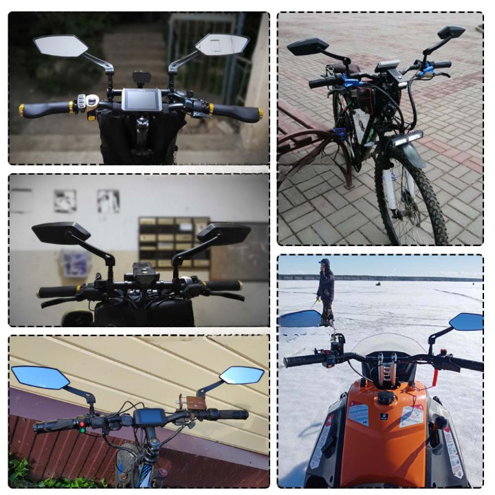 Bicycle Mirror 360° Rotating Universal Handlebar Mount
