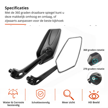 Bicycle Mirror 360° Rotating Universal Handlebar Mount