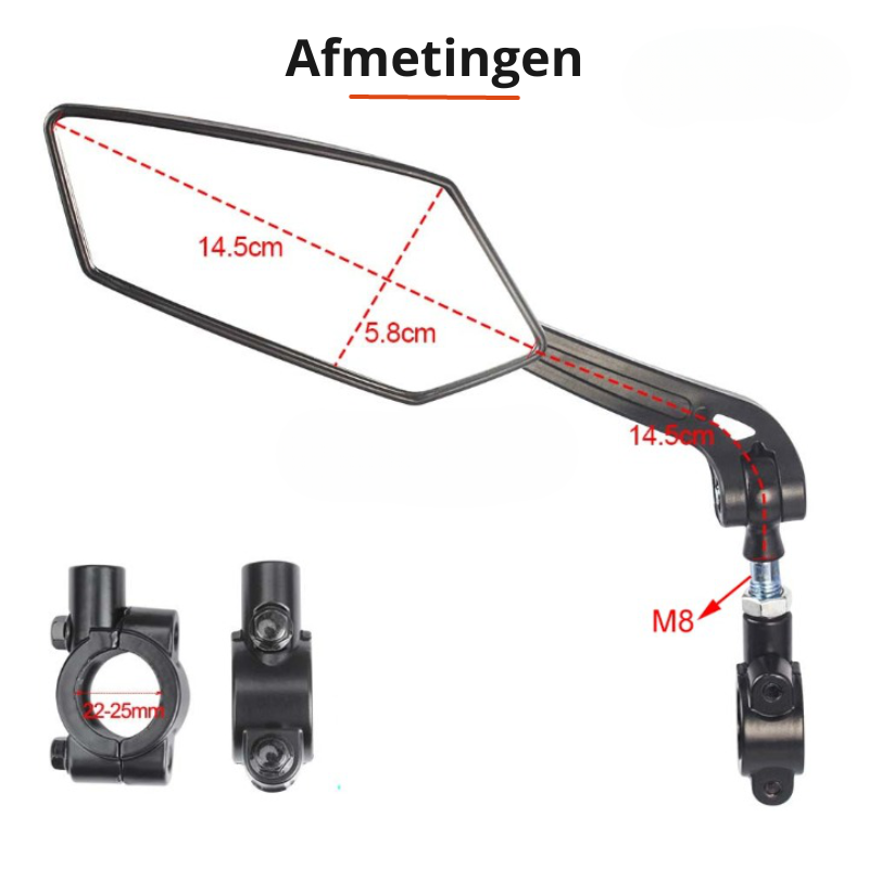 Bicycle Mirror 360° Rotating Universal Handlebar Mount