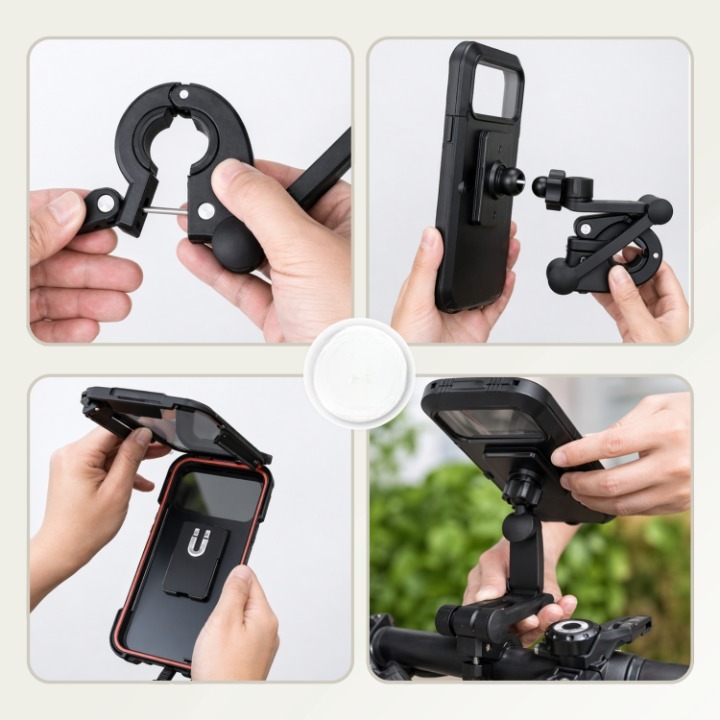 Bicycle Phone Holder Waterproof Shockproof 360° Rotating
