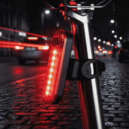 Bicycle Rear Light USB-Rechargeable LED Splash Resistant