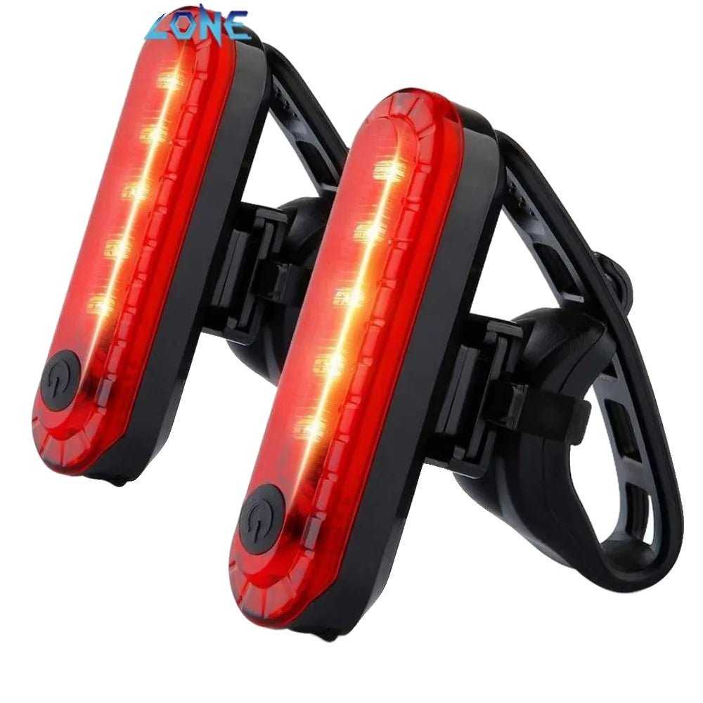 Bicycle Rear Light USB-Rechargeable LED Splash Resistant