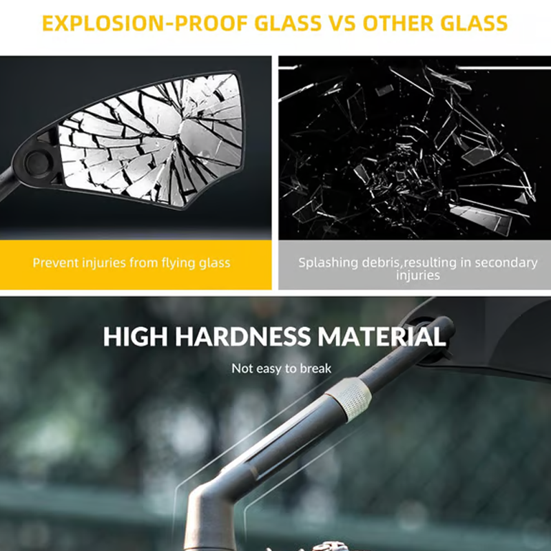 Bicycle Rearview Mirror 180° Wide View & 360° Adjustable