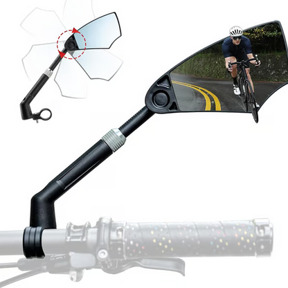 Bicycle Rearview Mirror 180° Wide View & 360° Adjustable