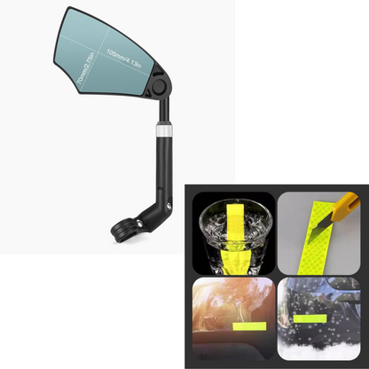 Bicycle Rearview Mirror 180° Wide View & 360° Adjustable