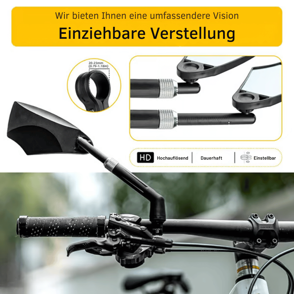 Bicycle Rearview Mirror 180° Wide View & 360° Adjustable