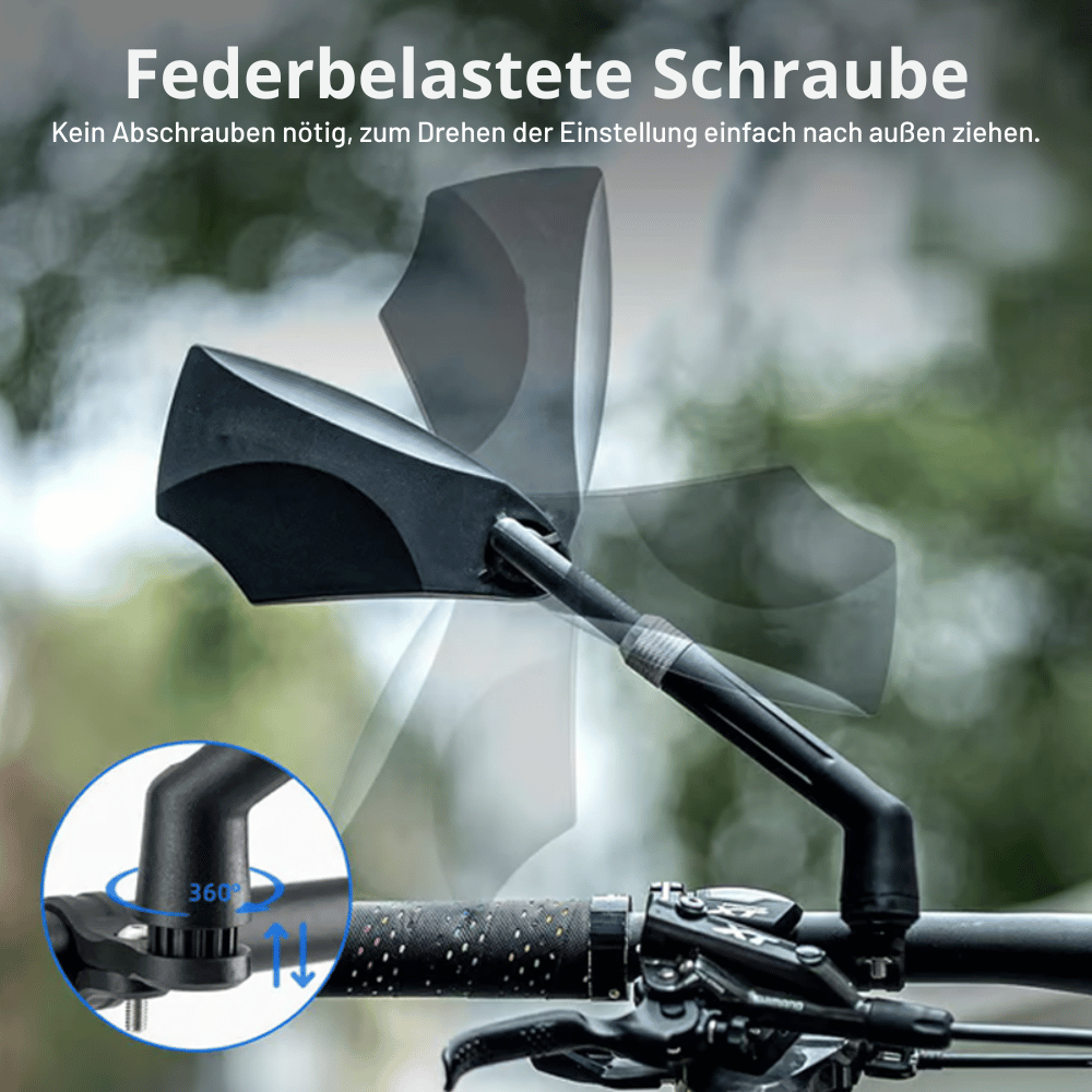 Bicycle Rearview Mirror 180° Wide View & 360° Adjustable