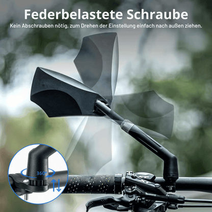 Bicycle Rearview Mirror 180° Wide View & 360° Adjustable