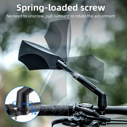 Bicycle Rearview Mirror 180° Wide View & 360° Adjustable