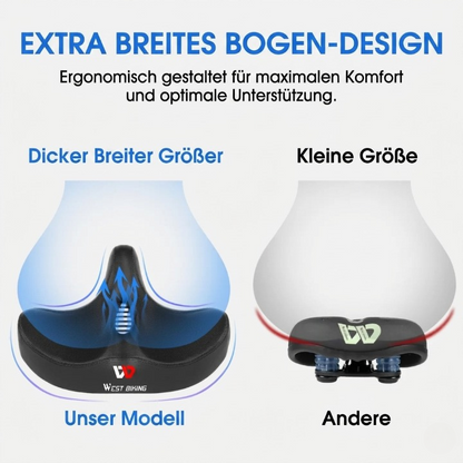 Bicycle Saddle Extra Wide Ergonomic Ventilated Center Channel