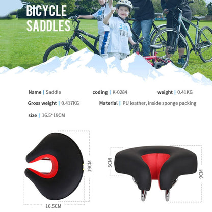 Bicycle Saddle Noseless Ergonomic Foam-Padded Double Spring Suspension
