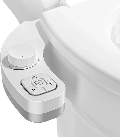 Bidet Attachment Dual Nozzles Adjustable Water Pressure Tool-Free Installation