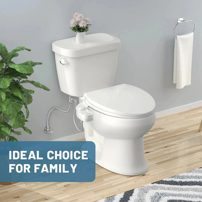 Bidet Attachment Dual Nozzles Adjustable Water Pressure Tool-Free Installation