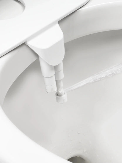 Bidet Attachment Dual Nozzles Adjustable Water Pressure Tool-Free Installation