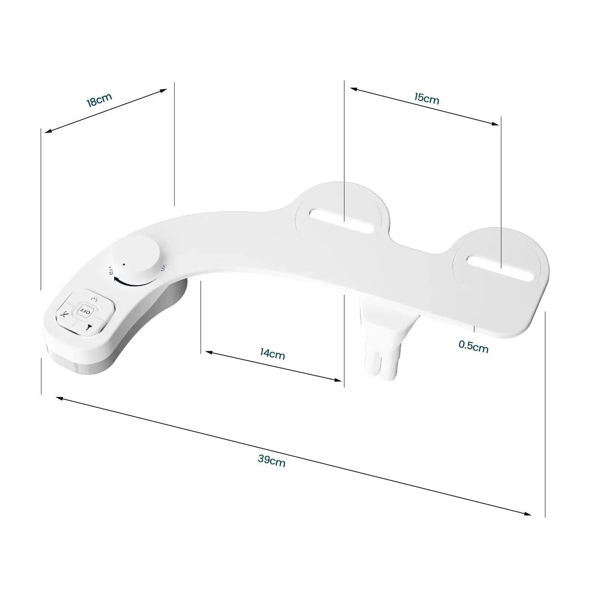 Bidet Attachment Dual Nozzles Adjustable Water Pressure Tool-Free Installation