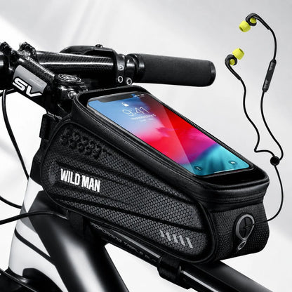 Bike Frame Bag Touchscreen Phone Holder & Hard Shell