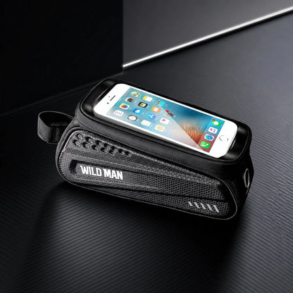 Bike Frame Bag Touchscreen Phone Holder & Hard Shell