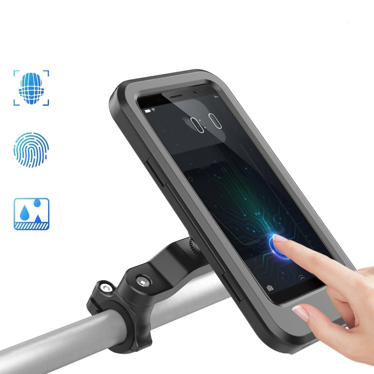 Bike Phone Holder Waterproof 15W Wireless Charging