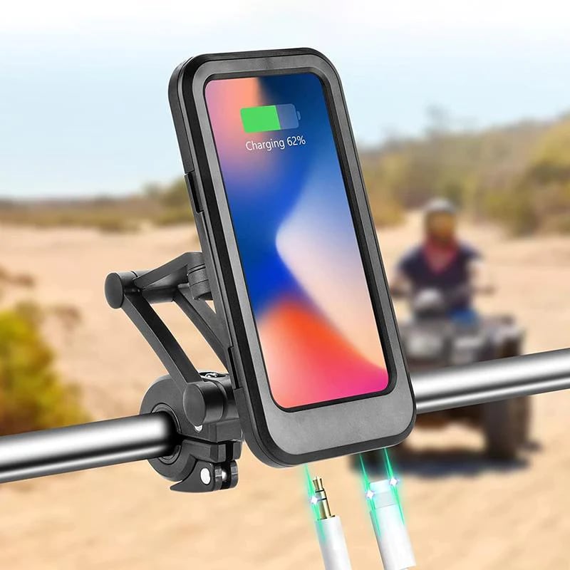 Bike Phone Holder Waterproof 15W Wireless Charging