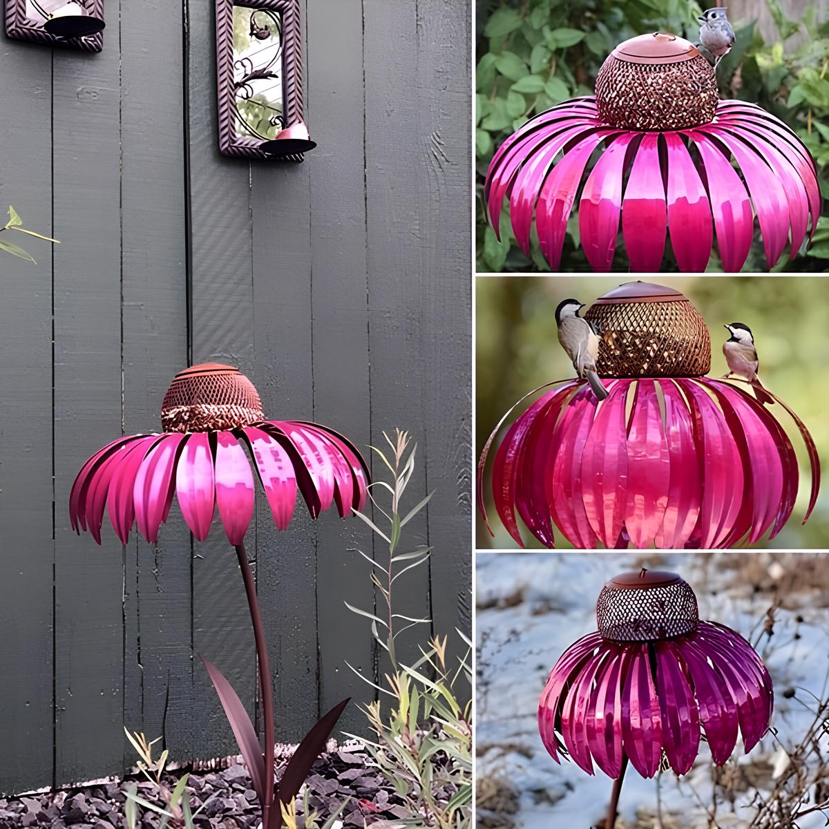 Bird Feeder Sunflower Weatherproof Metal Easy Fill & Clean