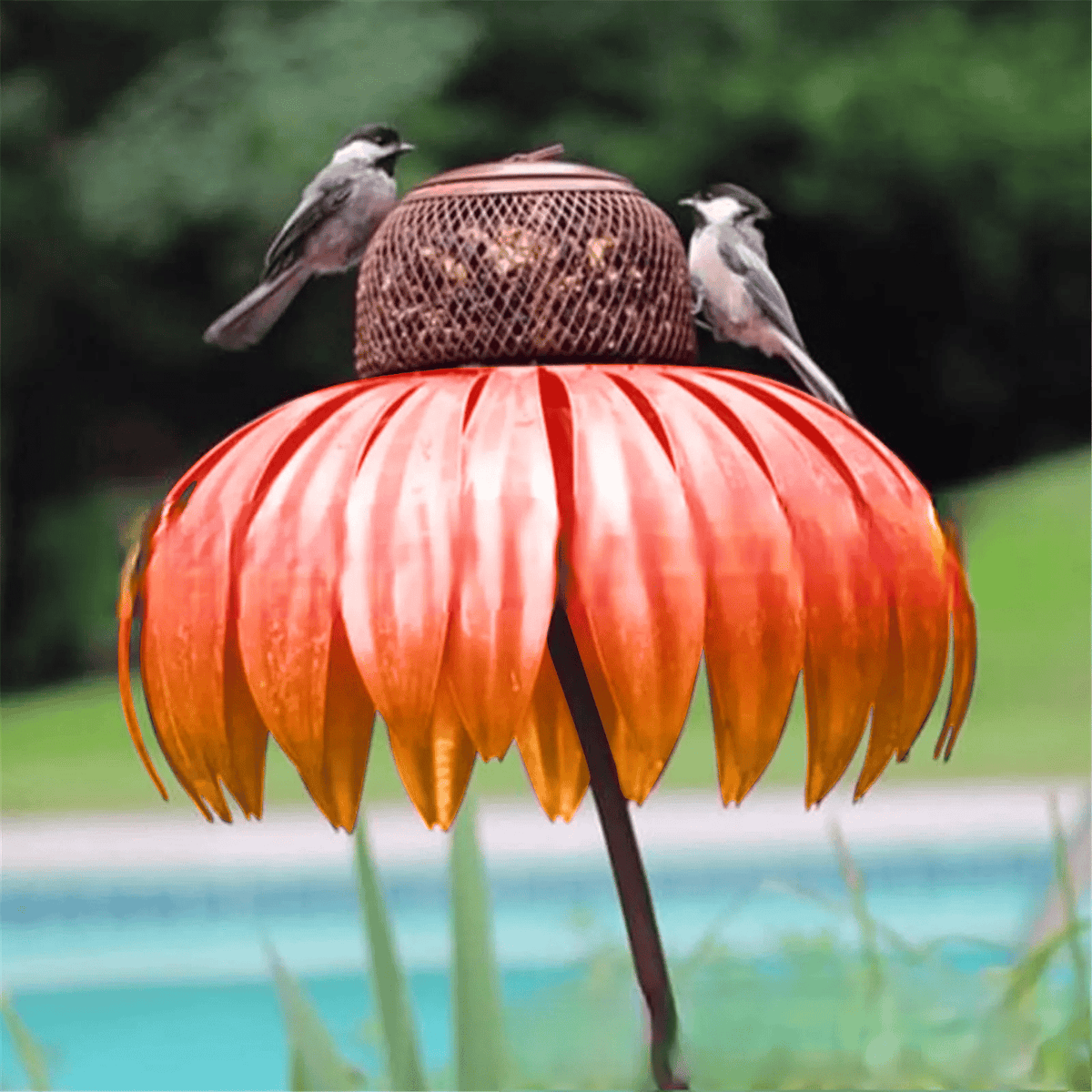 Bird Feeder Sunflower Weatherproof Metal Easy Fill & Clean