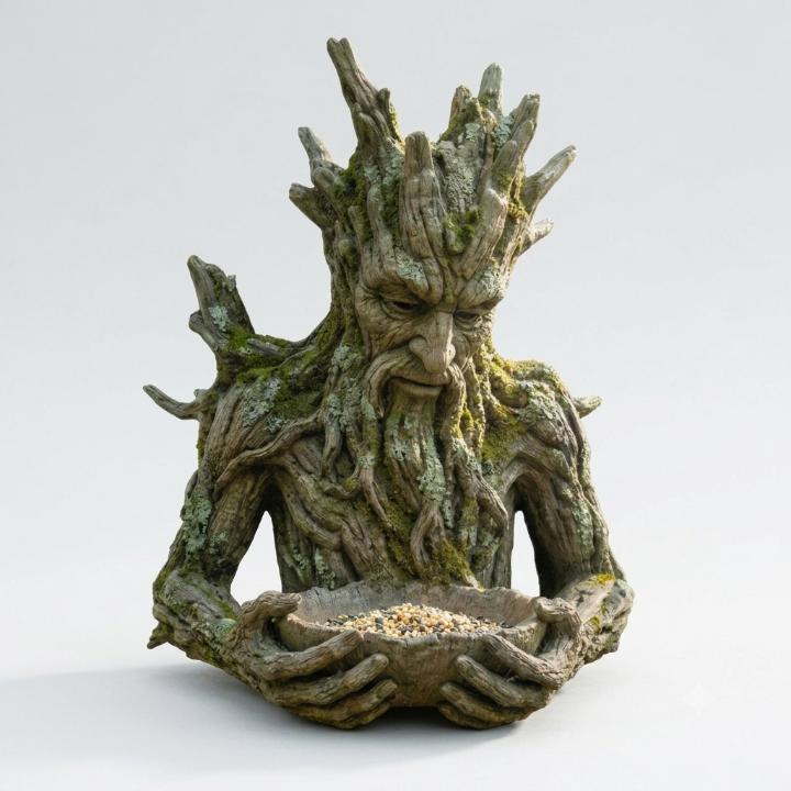 Bird Feeder Tree-Face Design Weatherproof Resin