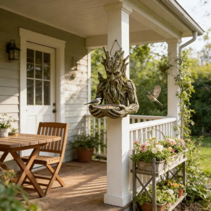 Bird Feeder Tree-Face Design Weatherproof Resin