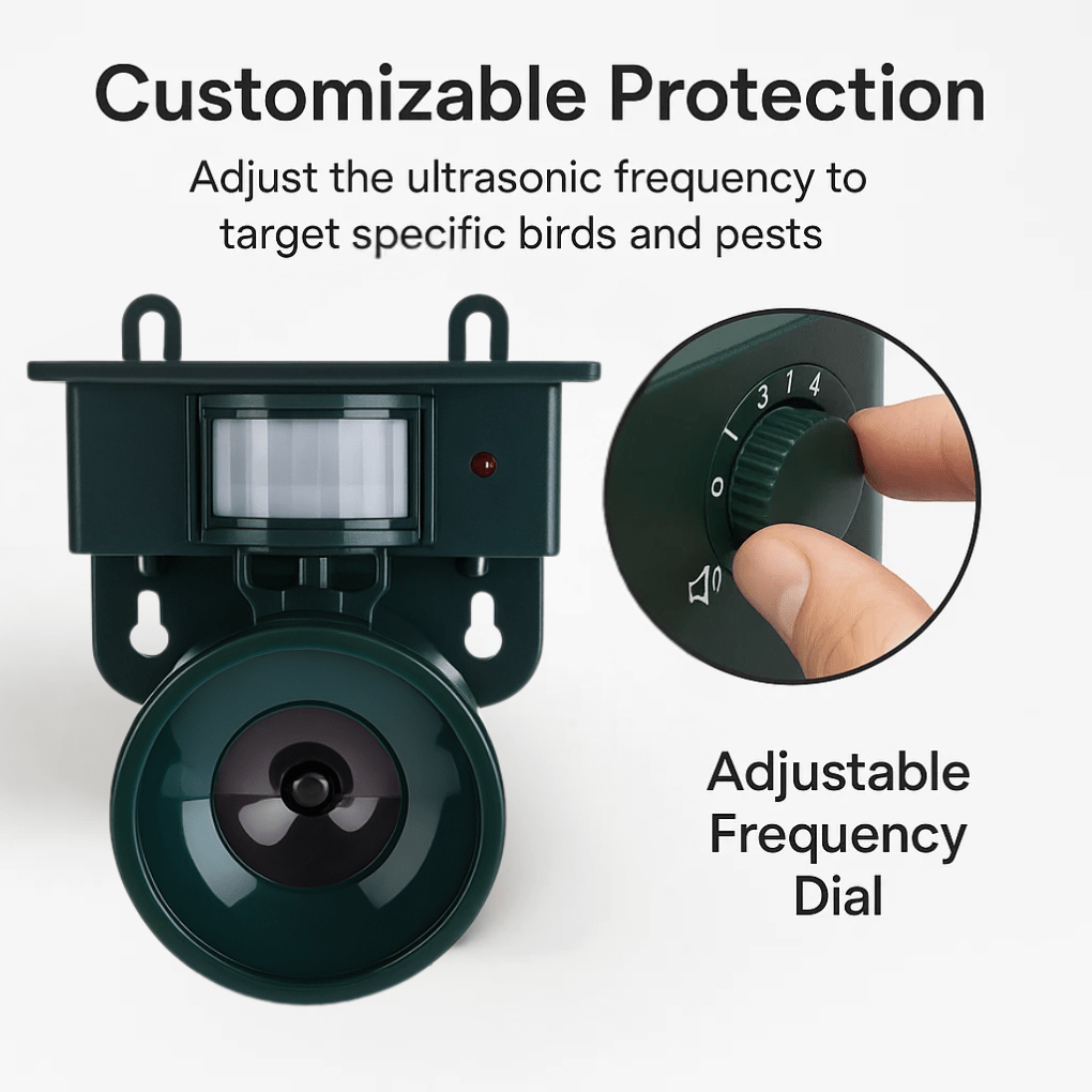 Bird Repellent Motion-Activated Solar-Powered 33-Foot Range