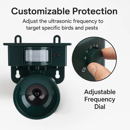 Bird Repellent Motion-Activated Solar-Powered 33-Foot Range