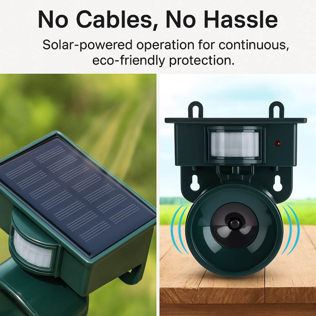 Bird Repellent Motion-Activated Solar-Powered 33-Foot Range