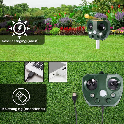 Bird Repeller Solar Powered Ultrasonic Flashing LED Lights