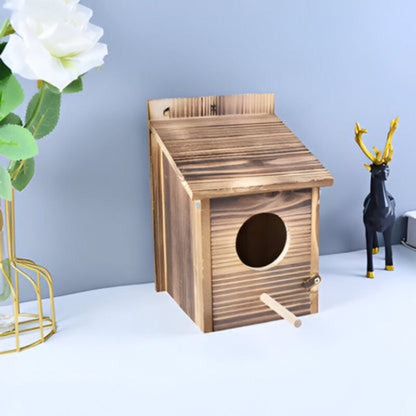 Birdhouse Natural Wood Wall-Mounted & Freestanding