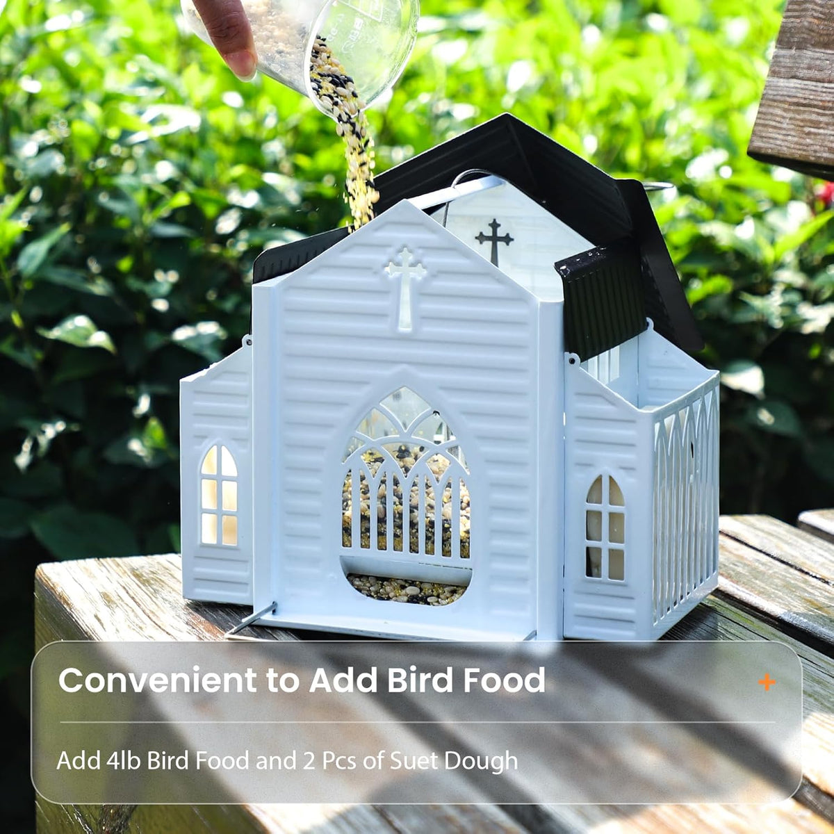 Birdhouse Solar Automatic LED Warm Light Weatherproof Metal