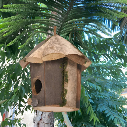 Birdhouse Wooden Cabin Ready-to-Hang For Small Birds