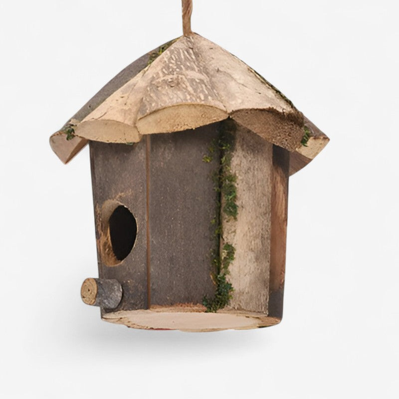 Birdhouse Wooden Cabin Ready-to-Hang For Small Birds