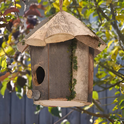 Birdhouse Wooden Cabin Ready-to-Hang For Small Birds