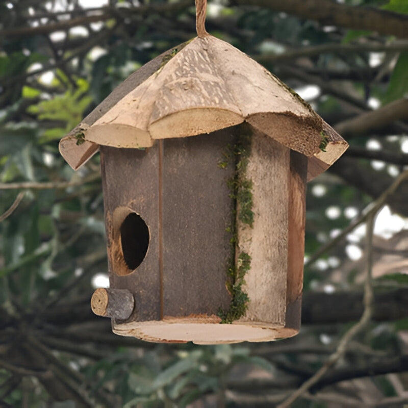 Birdhouse Wooden Cabin Ready-to-Hang For Small Birds