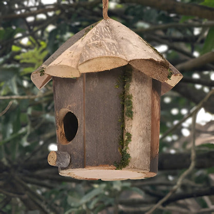 Birdhouse Wooden Cabin Ready-to-Hang For Small Birds