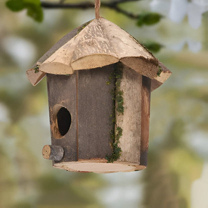 Birdhouse Wooden Cabin Ready-to-Hang For Small Birds