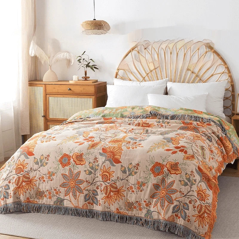 Blanket 100% Cotton Reversible Jacquard Weave
