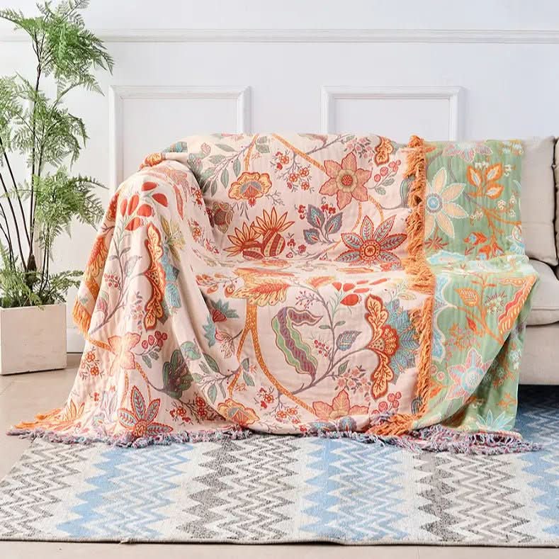 Blanket 100% Cotton Reversible Jacquard Weave