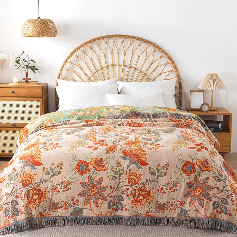 Blanket 100% Cotton Reversible Jacquard Weave