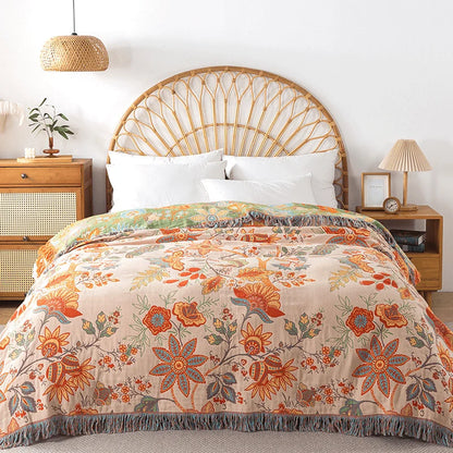 Blanket 100% Cotton Reversible Jacquard Weave