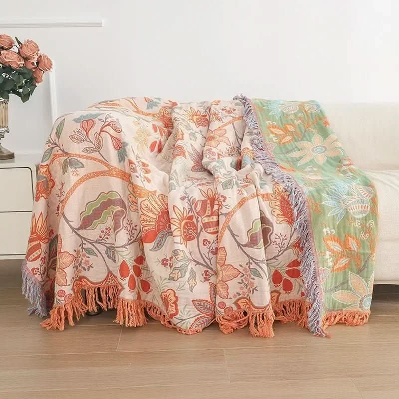 Blanket 100% Cotton Reversible Jacquard Weave