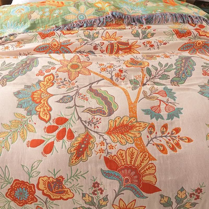 Blanket 100% Cotton Reversible Jacquard Weave