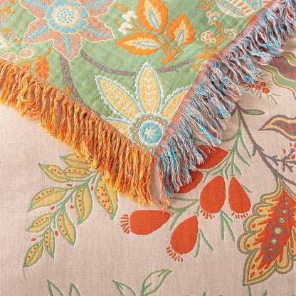 Blanket 100% Cotton Reversible Jacquard Weave