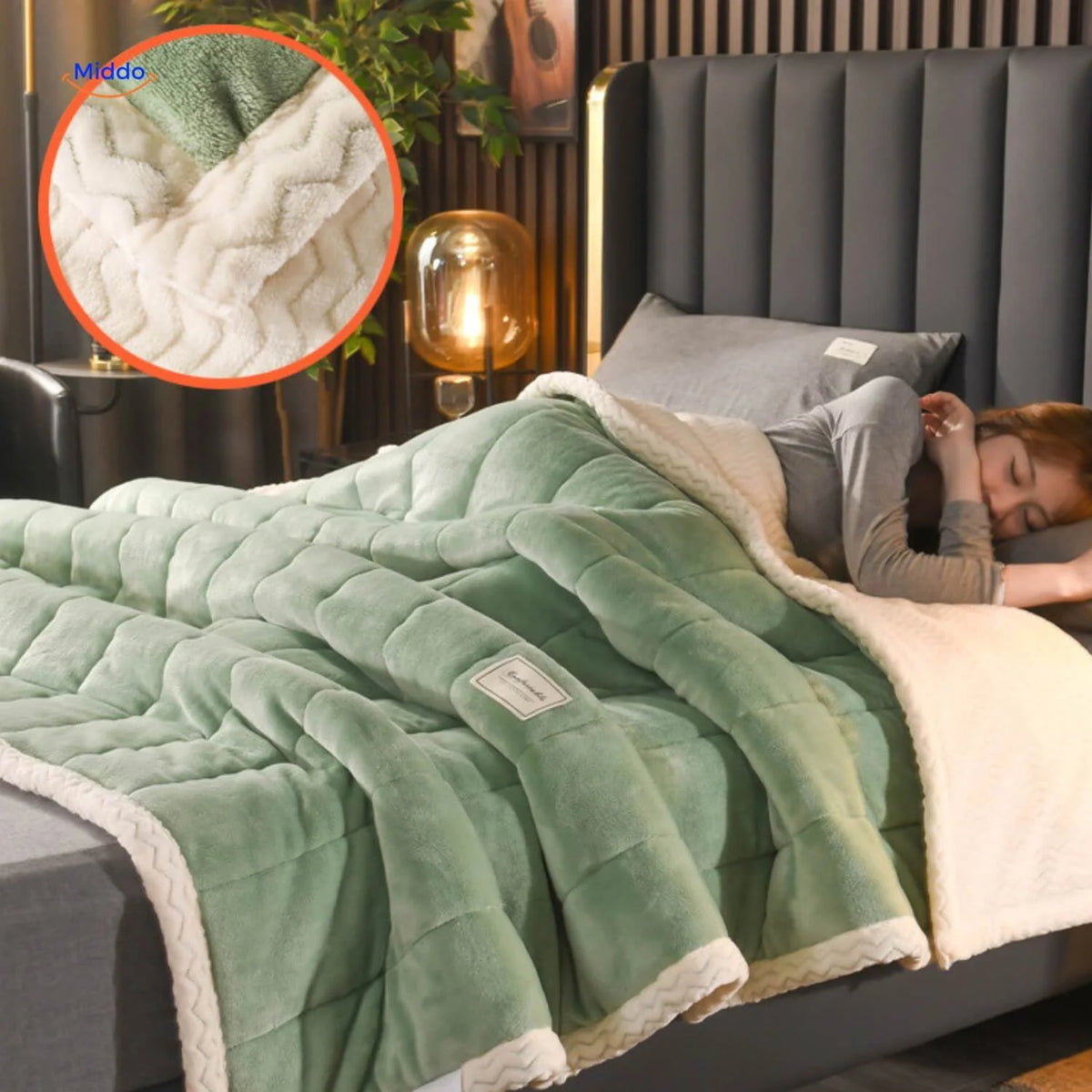 Blanket Double-Layer Fleece Reversible Machine-Washable