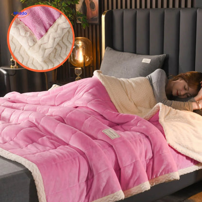 Blanket Double-Layer Fleece Reversible Machine-Washable
