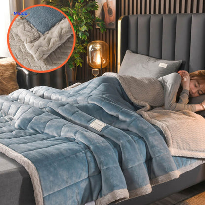 Blanket Double-Layer Fleece Reversible Machine-Washable